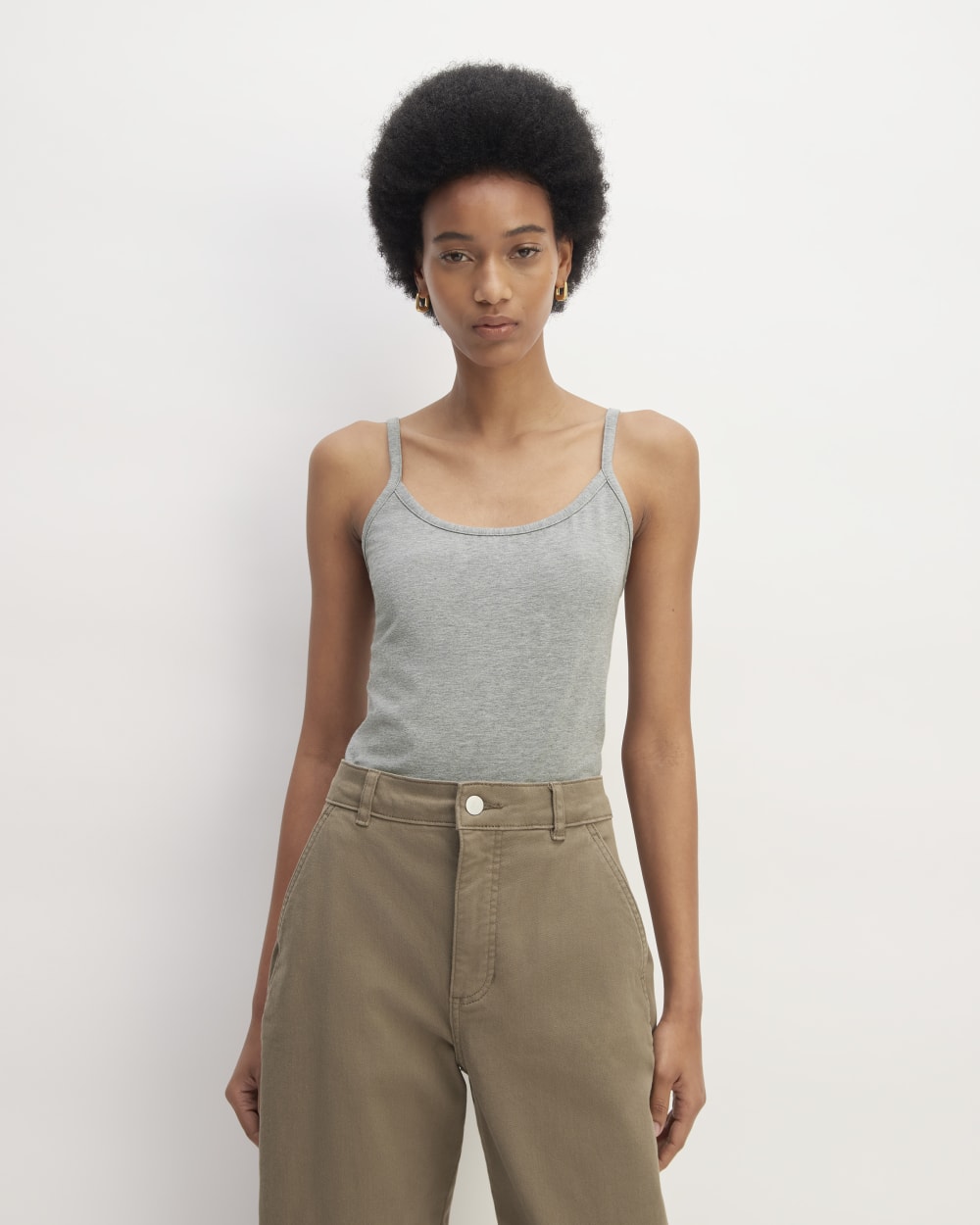 The Supima® Form Spaghetti Strap Cami | Mid Heather Grey – Everlane