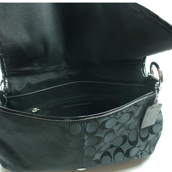Coach Soho Signature Flap Shoulder Bag Black #17093 | Coach 17093