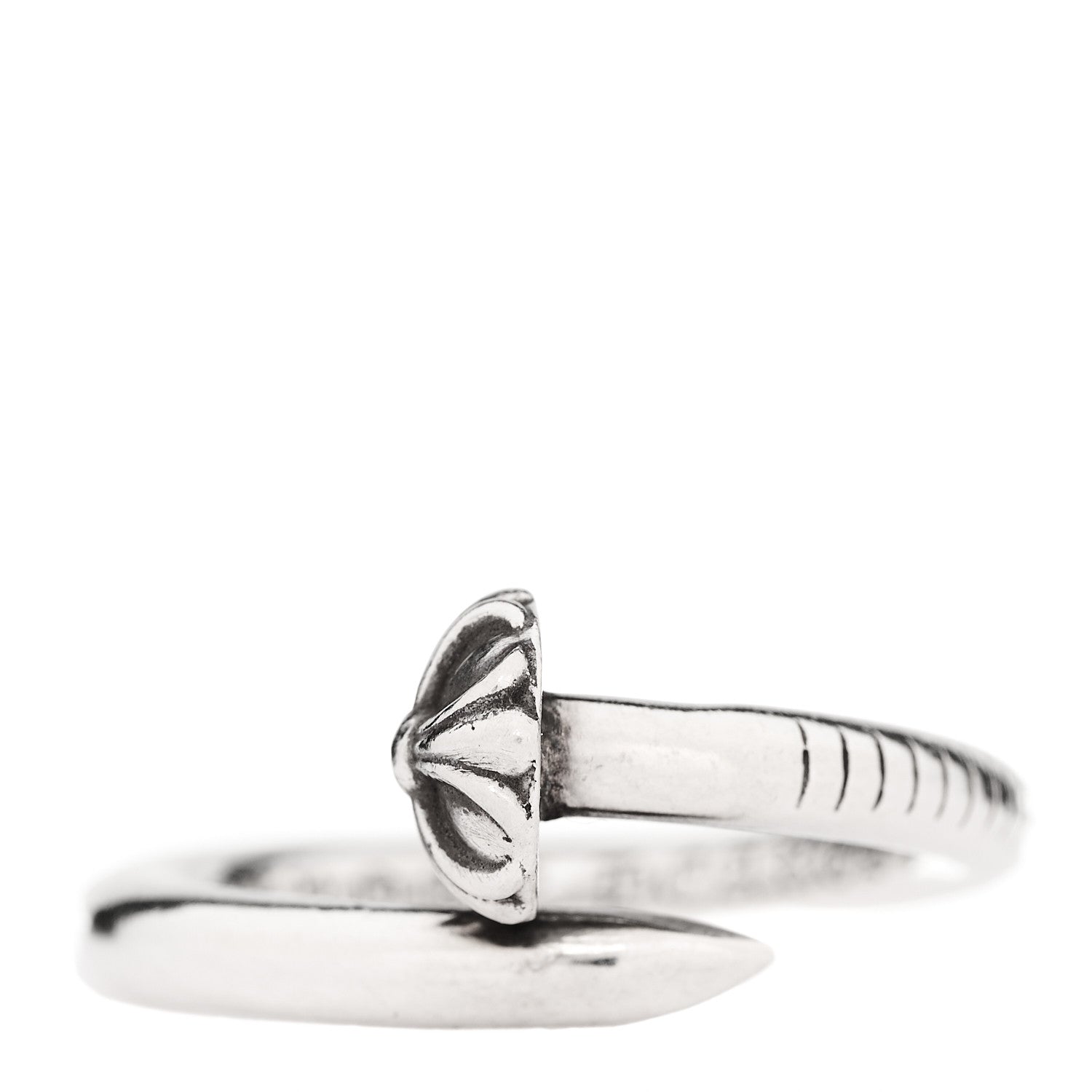 Chrome Hearts Sterling Silver Cross Ball Nail Ring 60 9 1739524