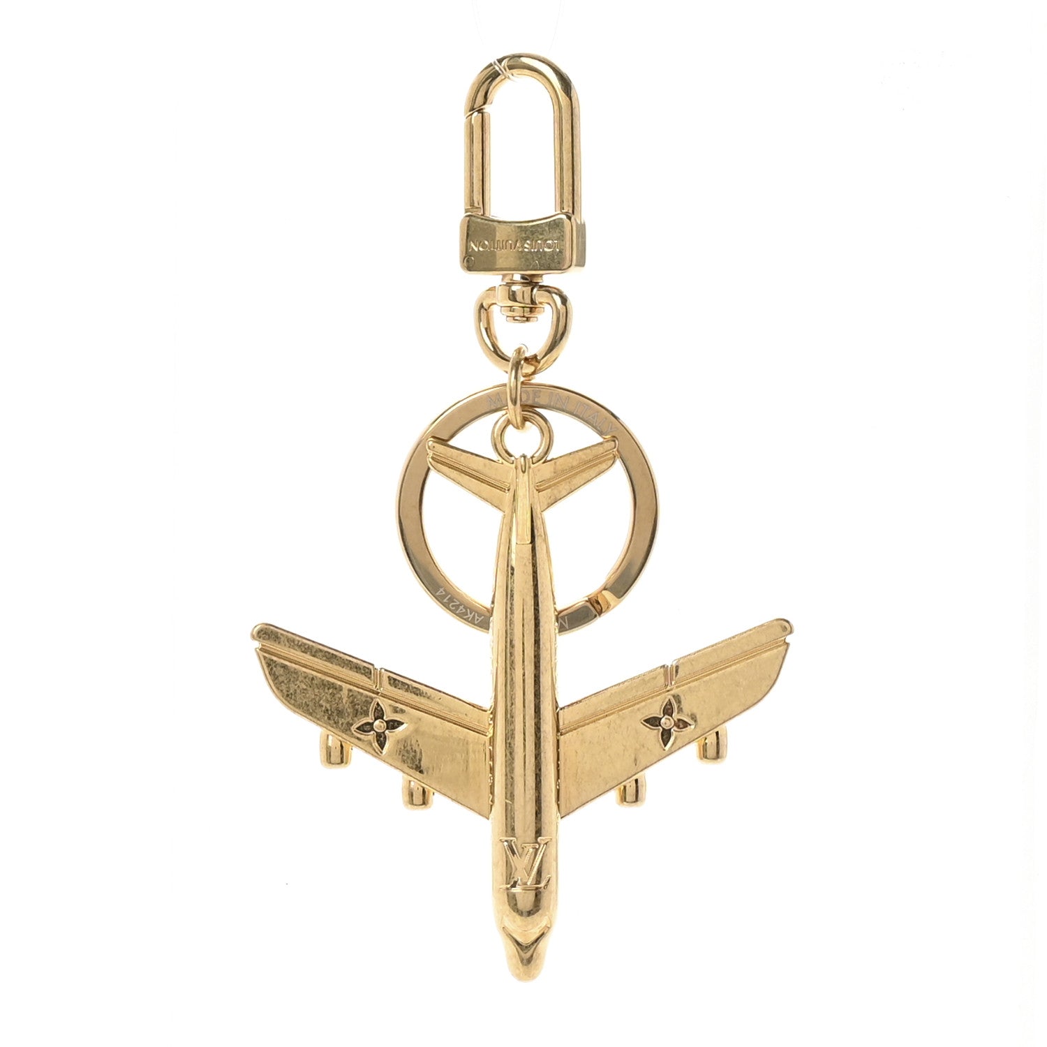 Louis Vuitton LV Plane Bag Charm Key Holder Gold 1689366