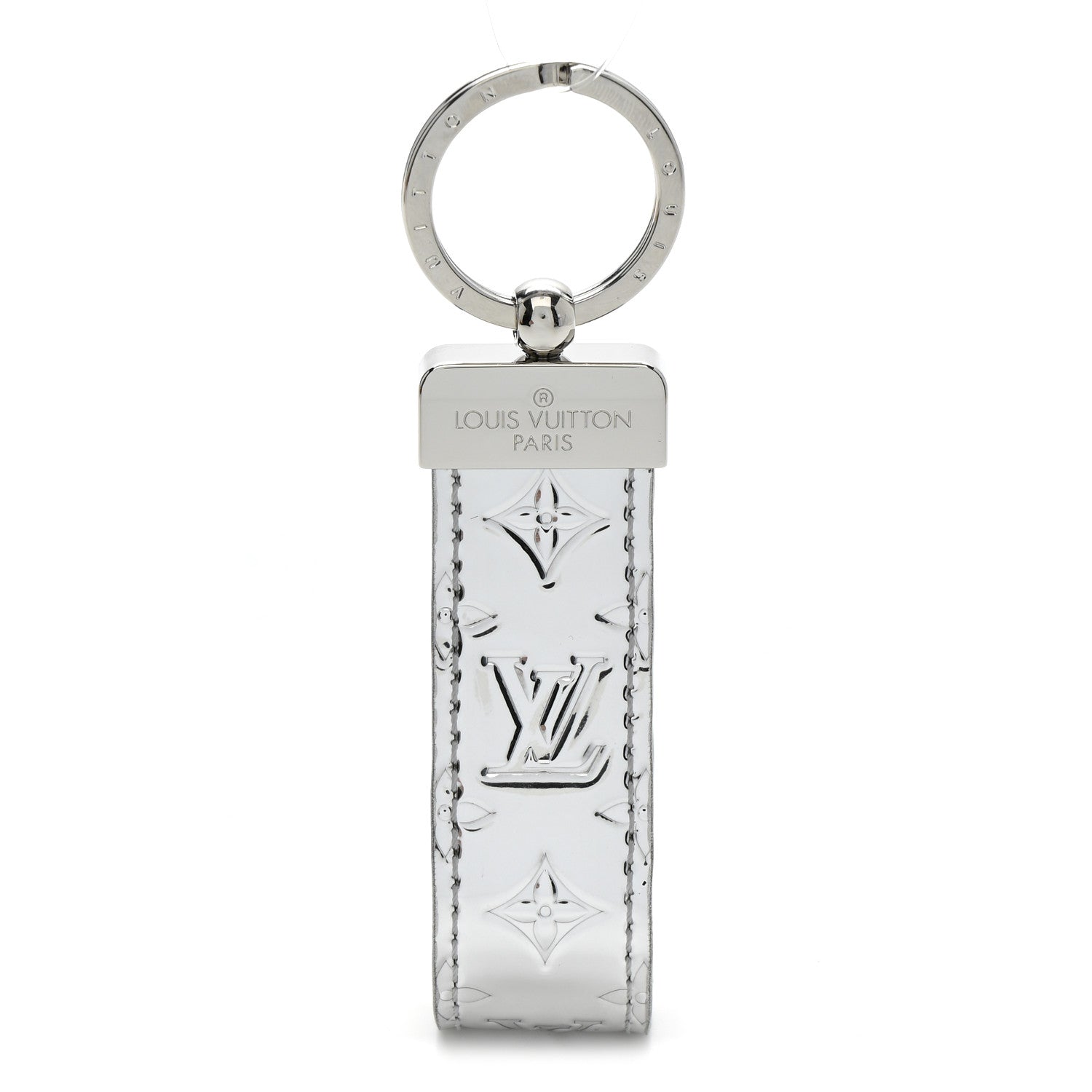 Louis Vuitton Monogram Mirror Dragonne Bag Charm Key Holder Silver
