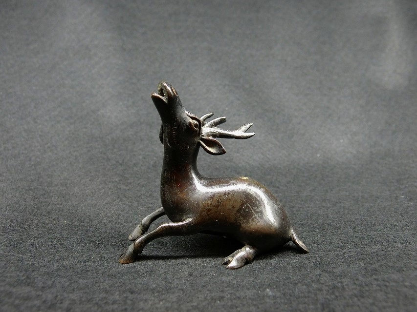 AP956 古銅鯛形水滴・魚形硯滴・銅樽上鼠硯水壺二点