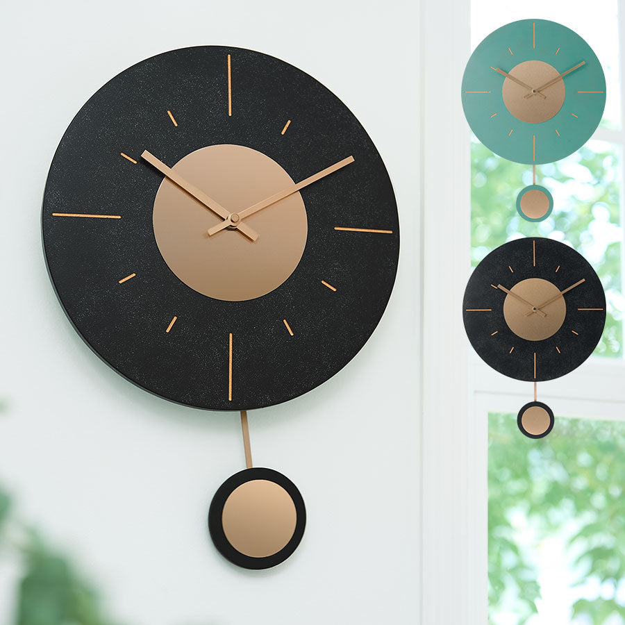 ストーン調 振り子時計 インテリア雑貨 掛け時計 おしゃれ ぼん家具