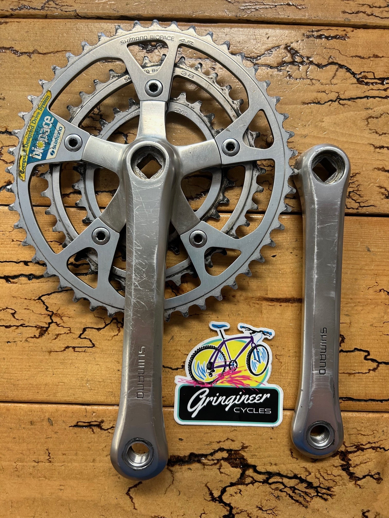 Shimano 600EX M700 FC-6206 175mm 48/38/28 Crankset – Gringineer Cycles