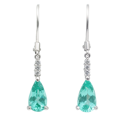 パライバトルマリンピアス プラチナ／18金ホワイトゴールドコンビ 芦屋