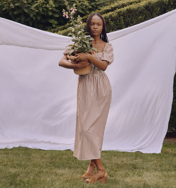 The Julia Dress - Rust Stripe – Hill House Home