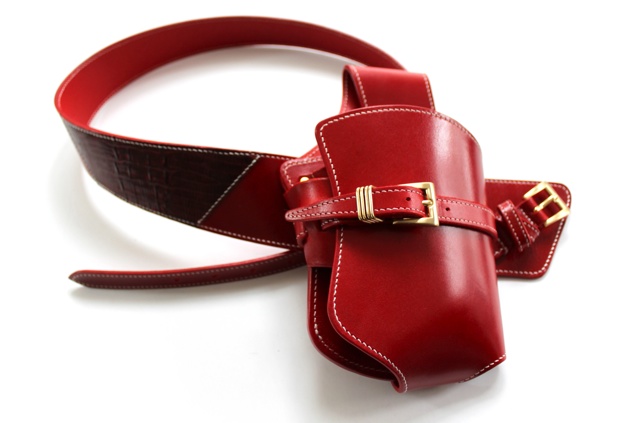 美容師用 idoシザーケース レッド | i.d.o デザイン レザーグッズ