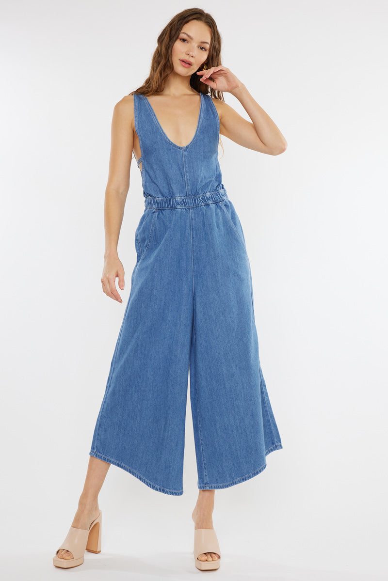 Sandria Cropped Wide Leg Overalls – Kancan USA