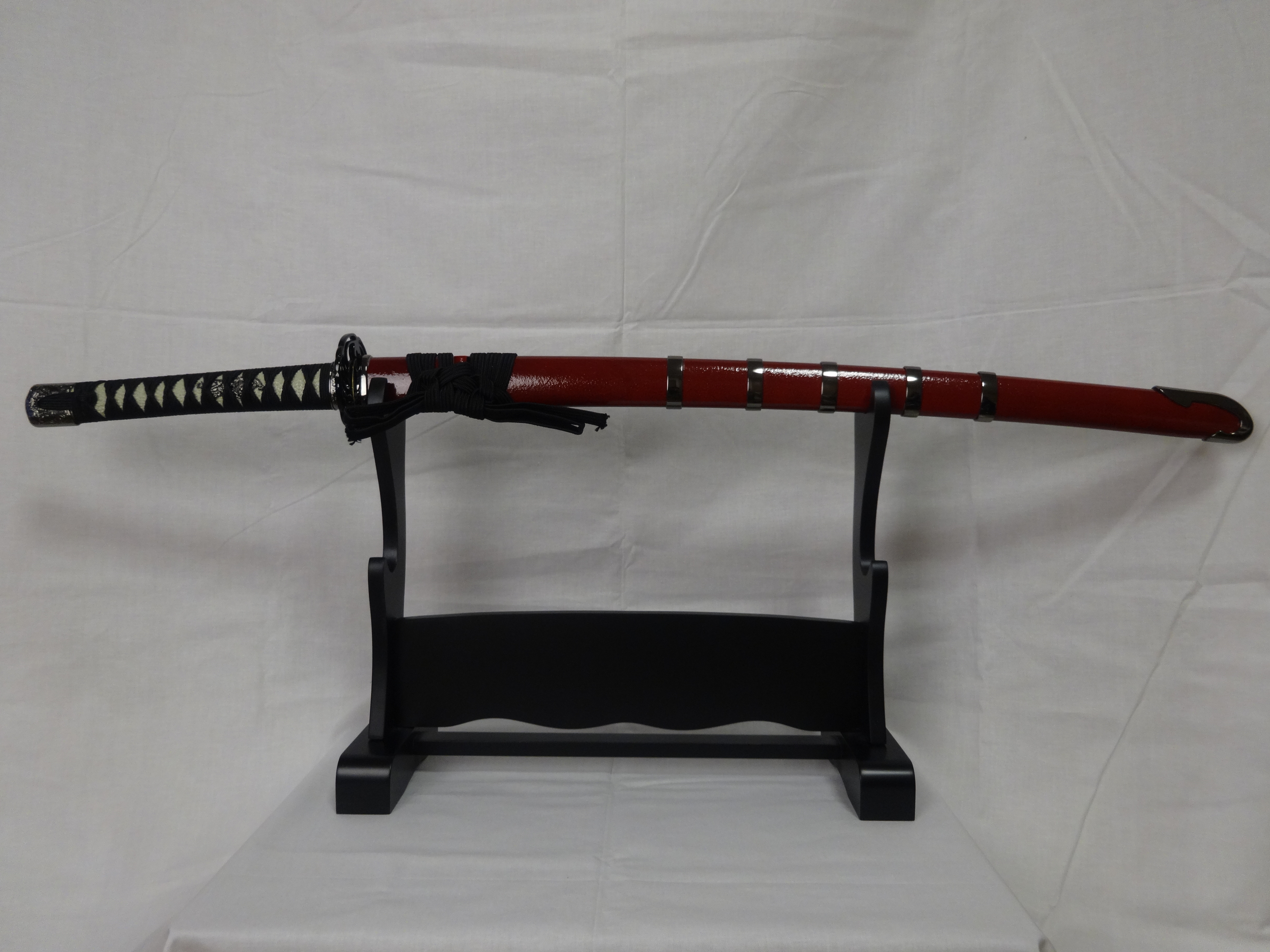 竹光（硬質樫木刀身） ＞ 竹光 やくざ刀 赤 拵え