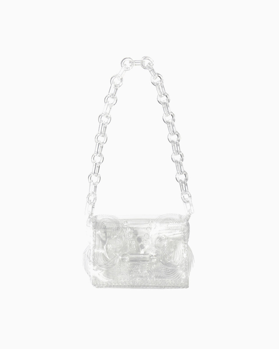 Transparent Sculptural Mini Chain Bag - clear - Mame Kurogouchi