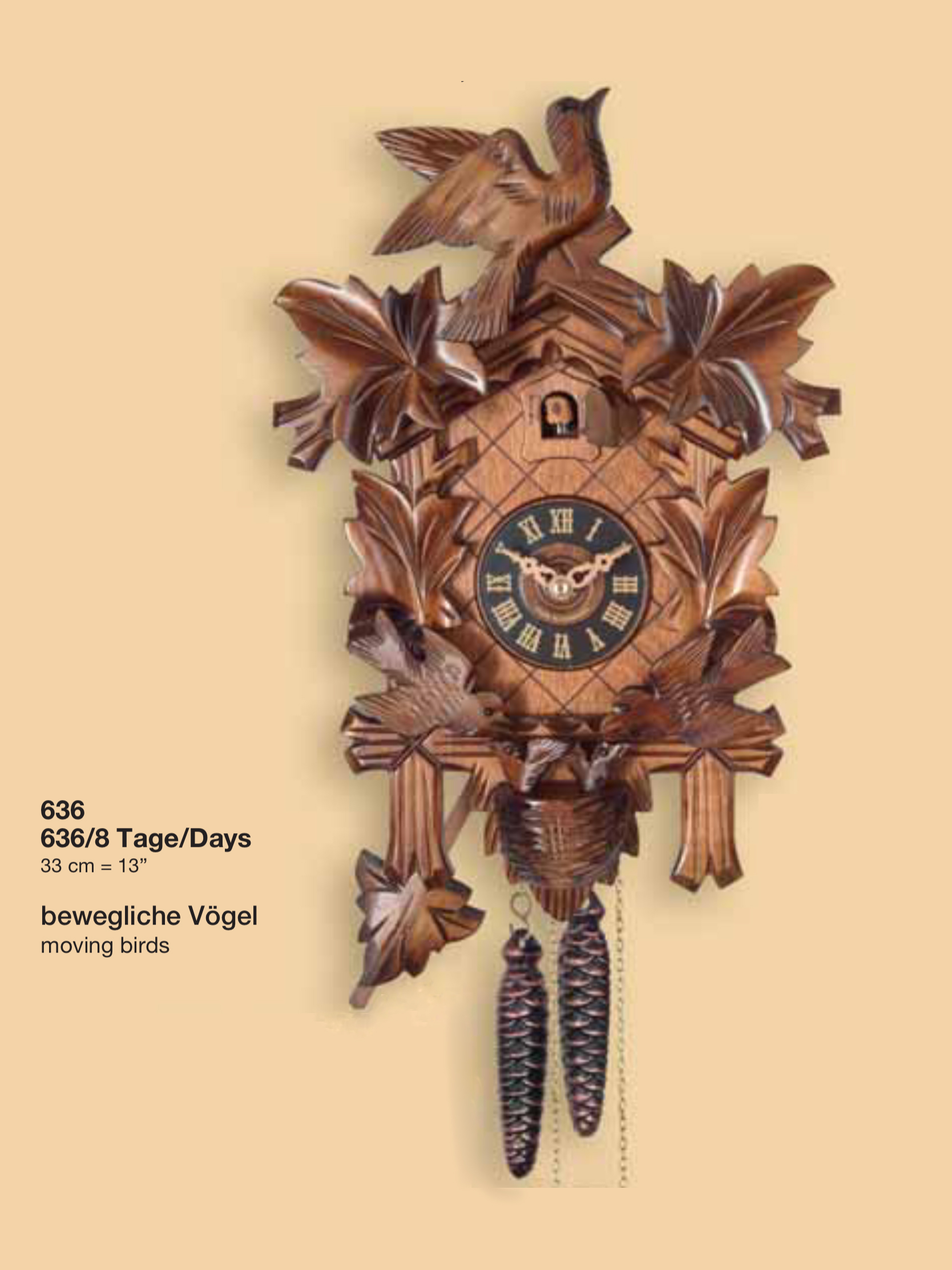 機械式鳩時計】 :: 機械式八日巻 鳩時計 8day :: 機械式鳩時計 彫刻