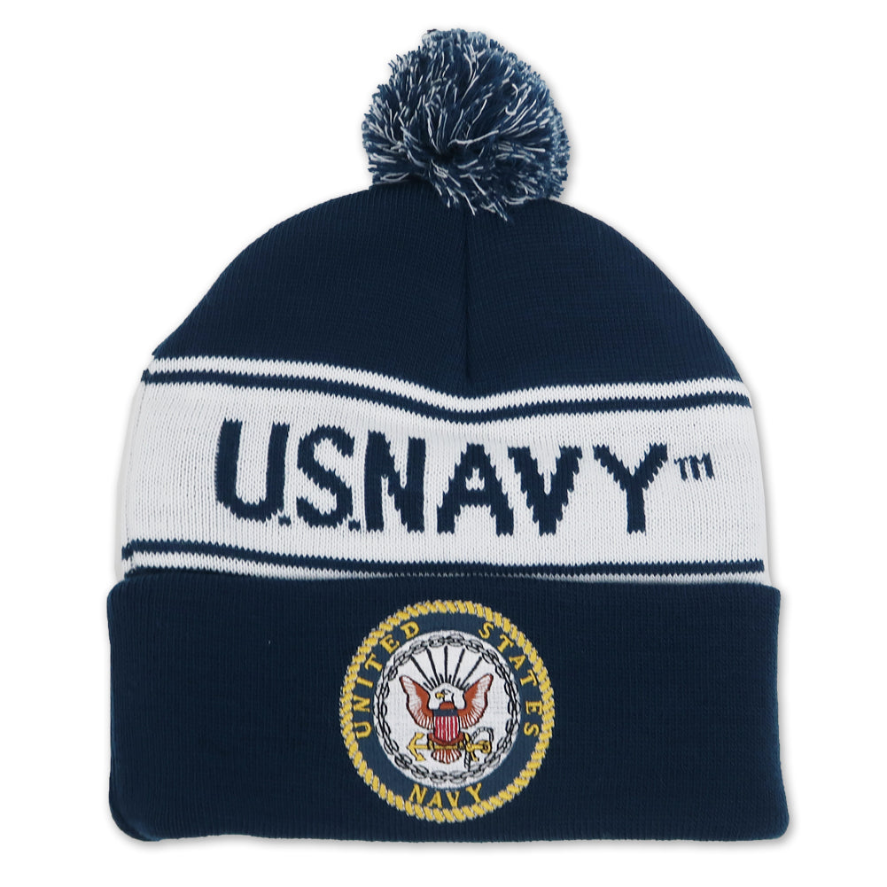 Navy Pom Pom Knit Beanie – Navy Gear