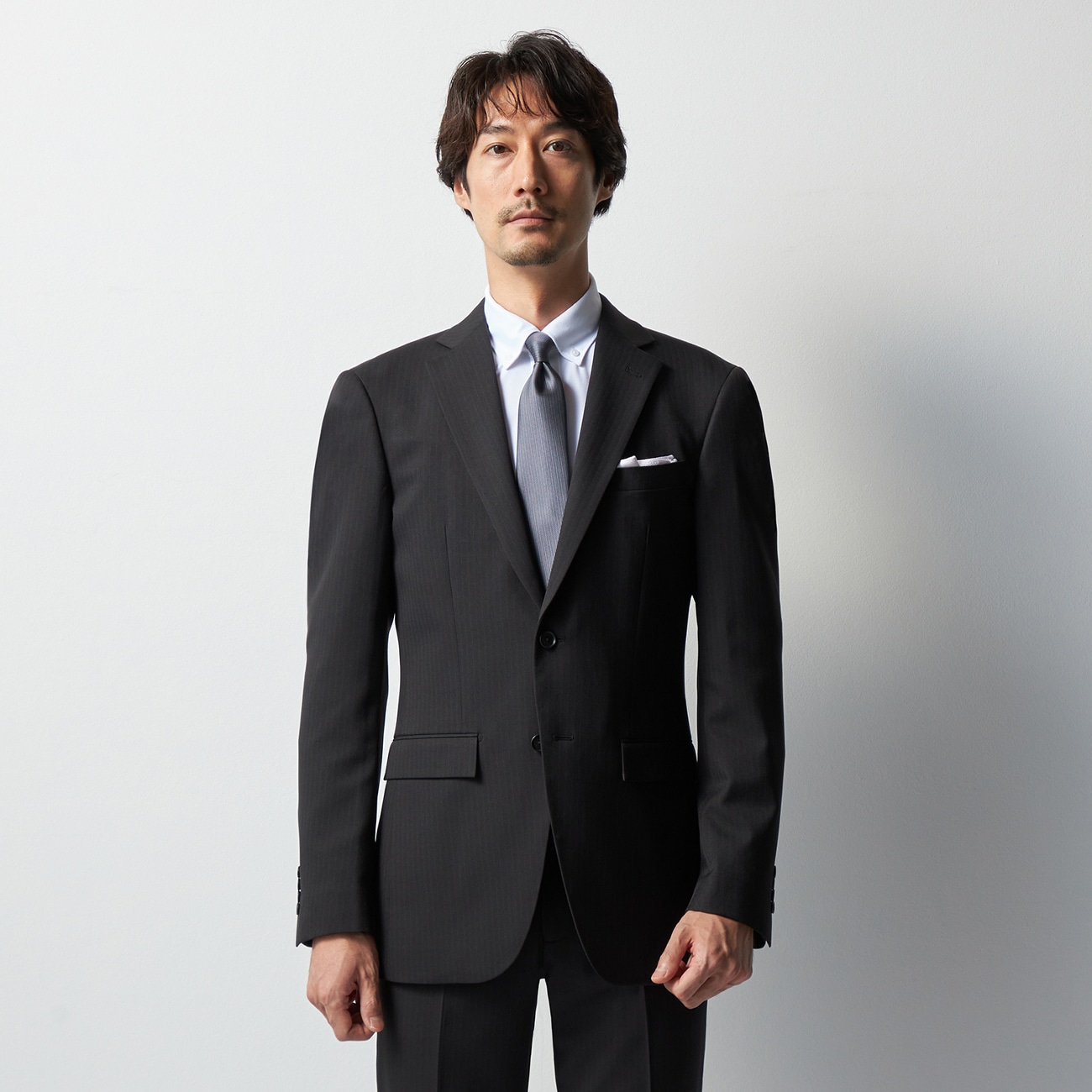 スマートテックスーツ シャドーストライプ 2つボタン|O41_14AU11K05