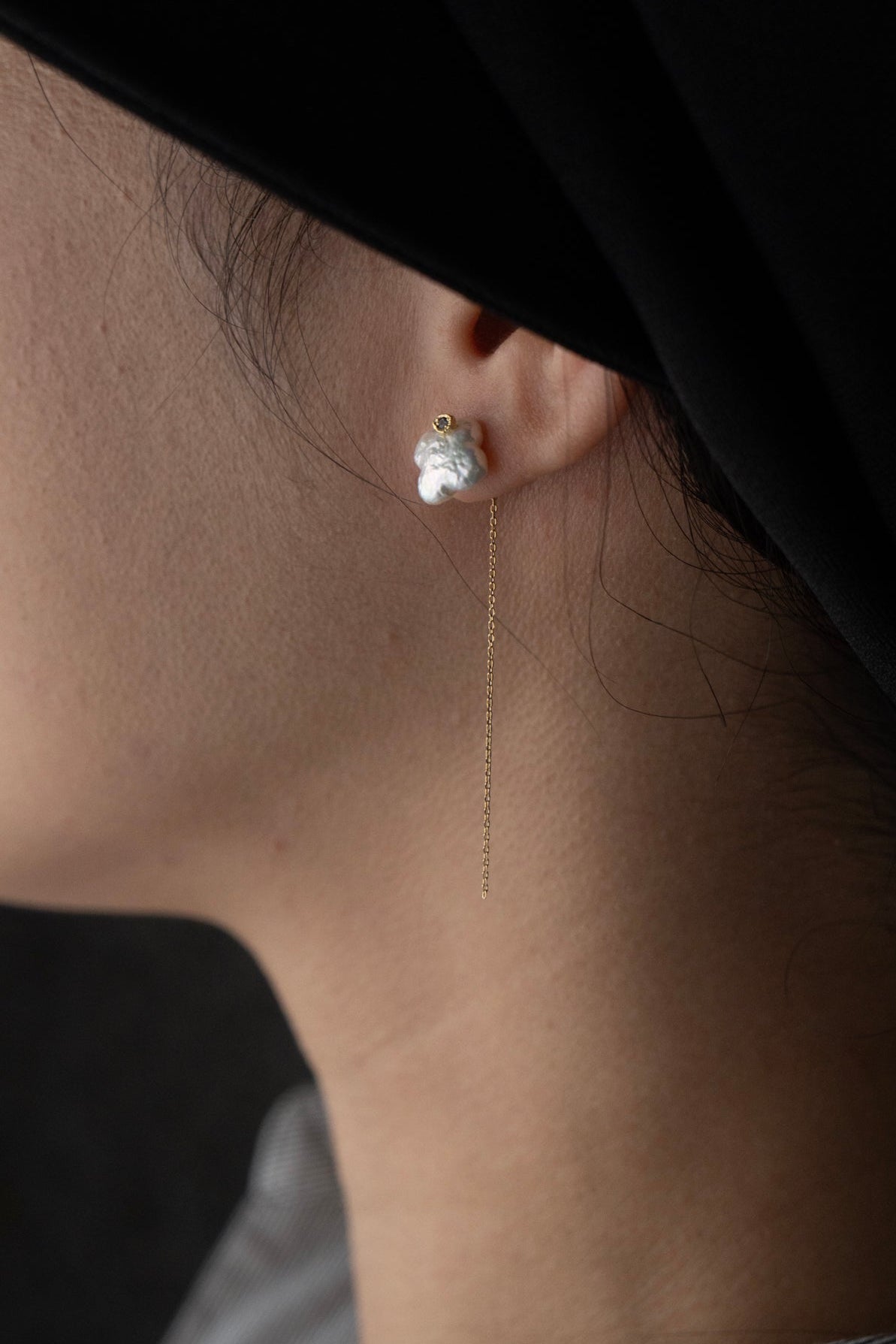 MONAKA jewellery モナカジュエリー flat Keshi Pearl Pierce 淡水