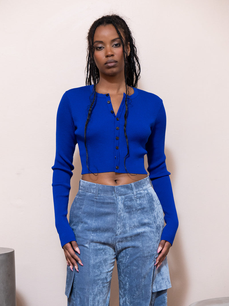 Rib Knit Short Cardigan – PILOT / POWELL