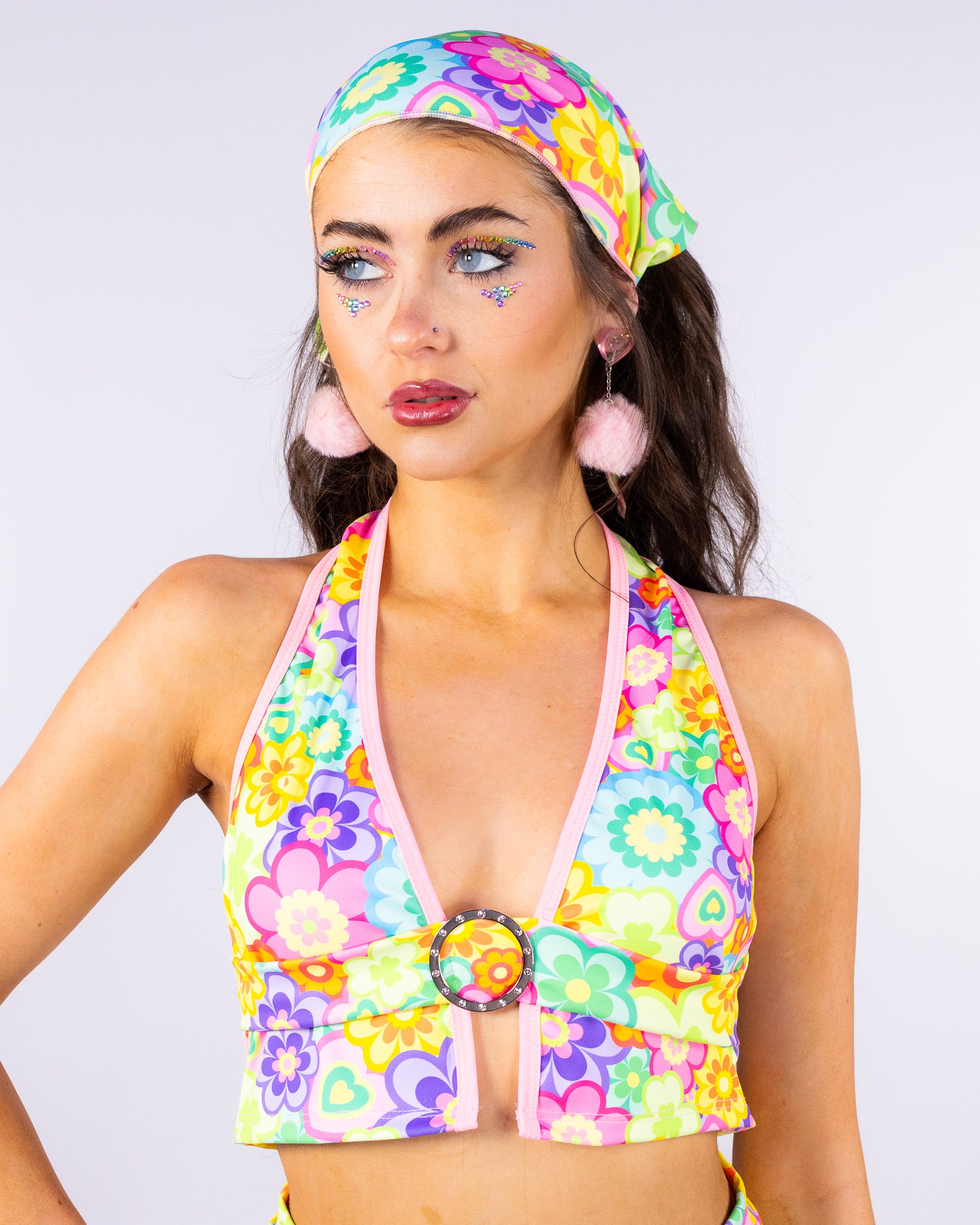 Flower Power Women's Buckle Halter Top – Rave Wonderland