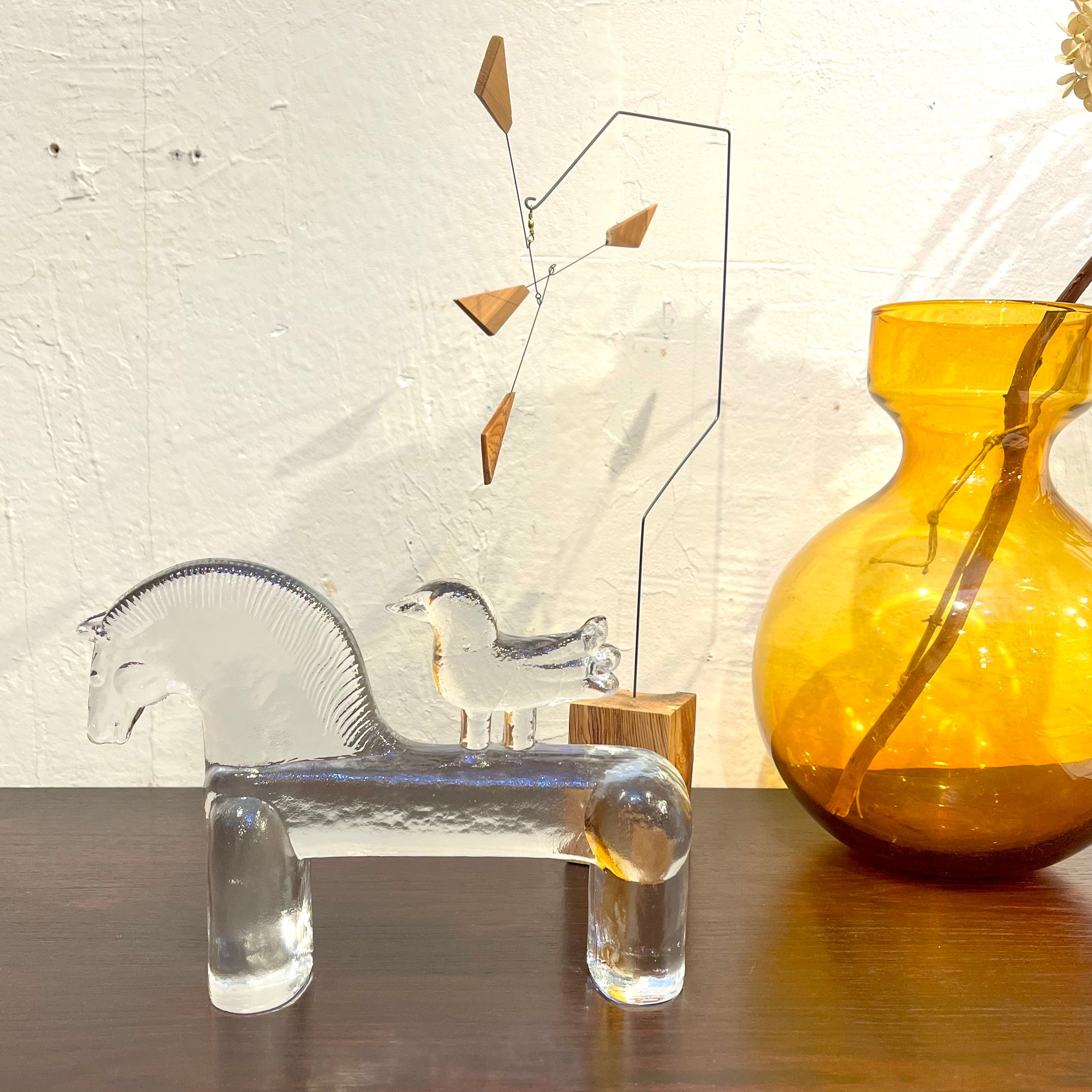 コスタボダ / KOSTA BODA 馬と鳥 ZOOシリーズ ガラス バーテイル