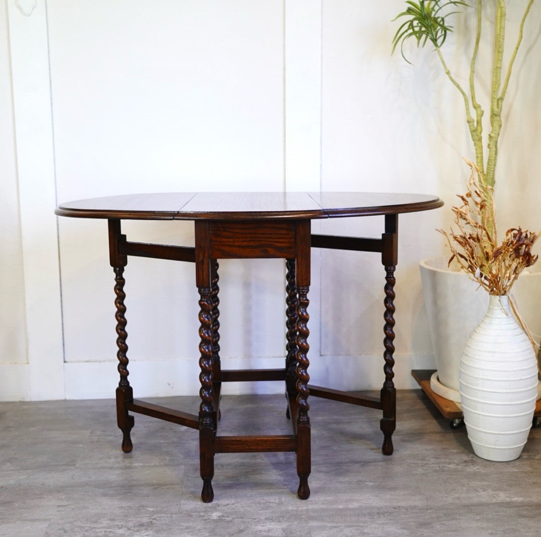 英国アンティークチーク材ゲートレッグテーブル/バタフライダイニング