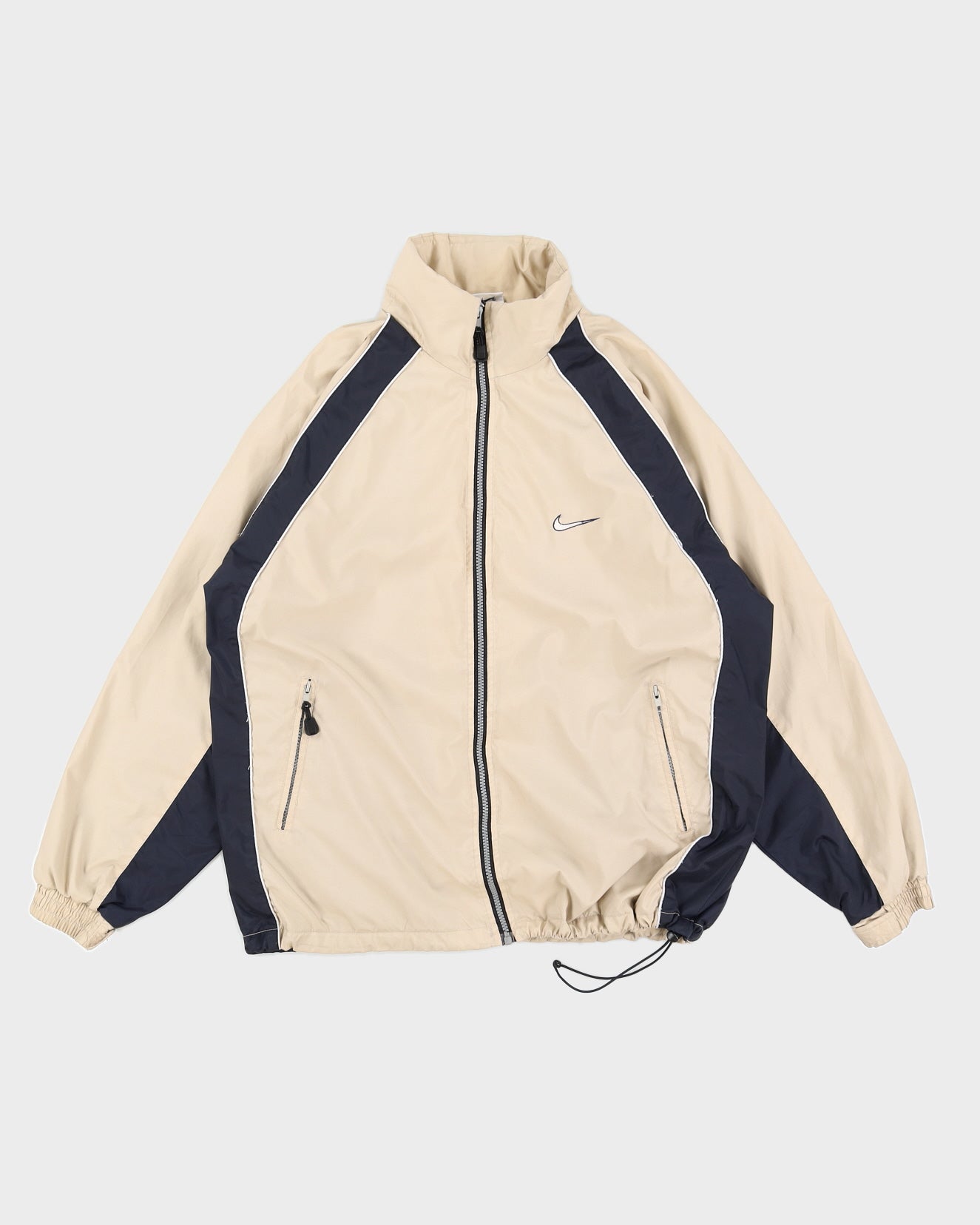 Vintage 90s Nike Beige / Blue Embroidered Track Jacket - XL – Rokit