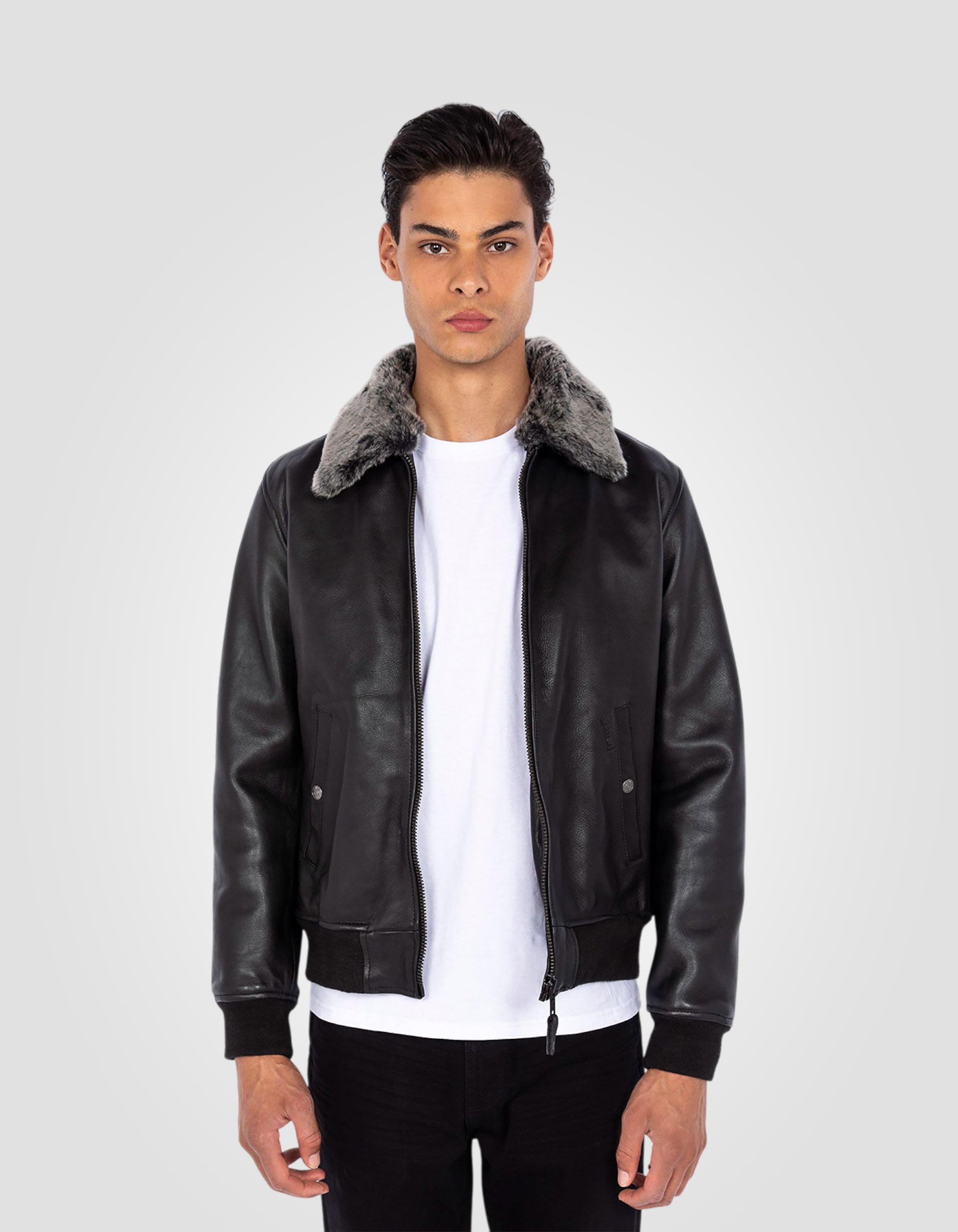 Black pilot jacket, cowhide leather - LC930D | Schott NYC®