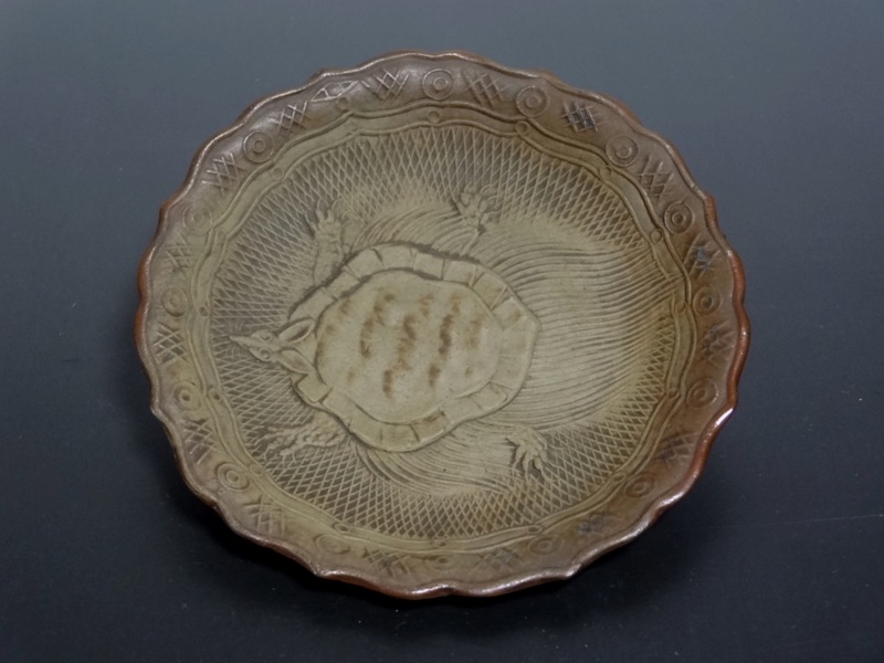 色備前 動物文 せんべい皿5種 仙遊洞