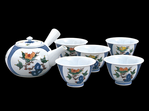 渋草焼 芳国舎 刺身皿と醤油皿3セット 揃物| 飛騨高山の伝統工芸