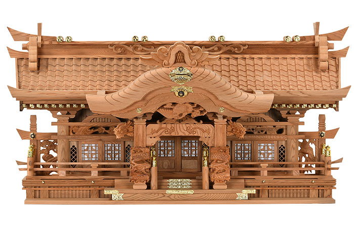 送料無料】屋久杉 切妻型彫刻三社 高さ44㎝ - 仏壇・仏具・神棚専門店