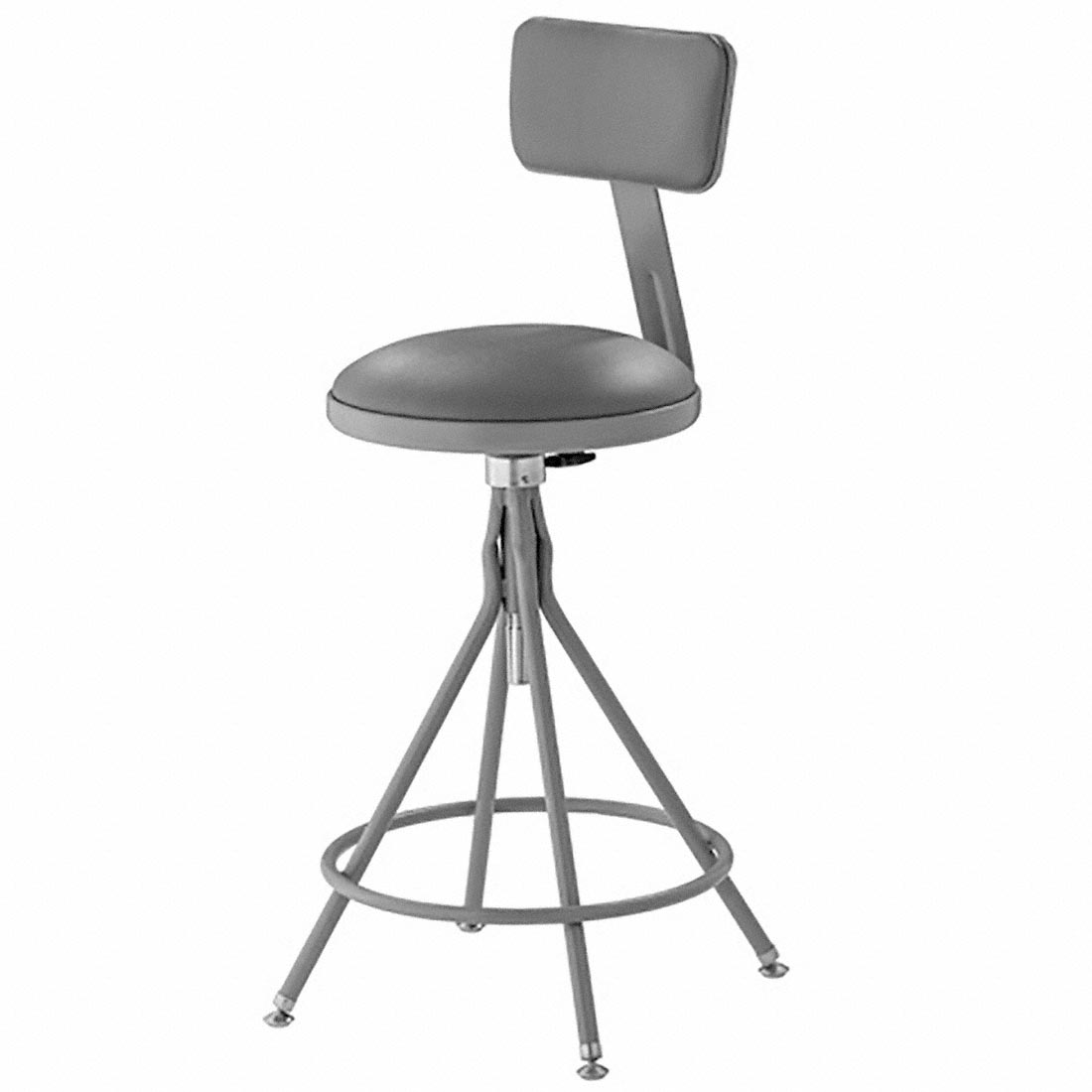 NPS® 6524HB Grey Vinyl Padded Swivel Science Lab Stool | StageDrop
