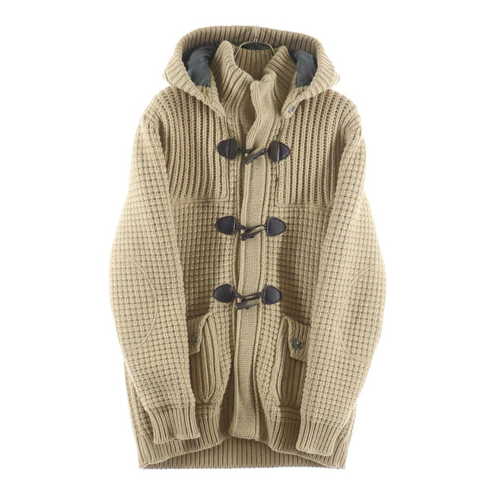 Bark(バーク) イタリア製 フーデット ニット ダッフルコート ベージュ