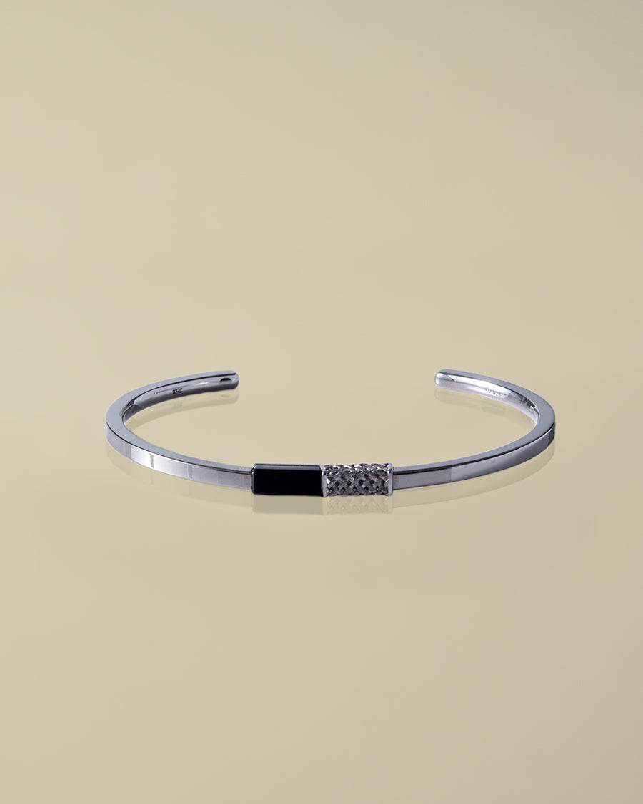 SV925 バンブー オニキス バングル | XOZ SV925 ブレスレット 天然石