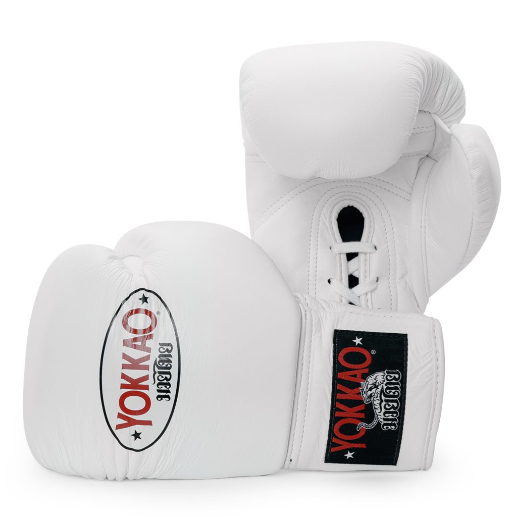 Lace Up Gloves White Boxing Gloves | YOKKAO