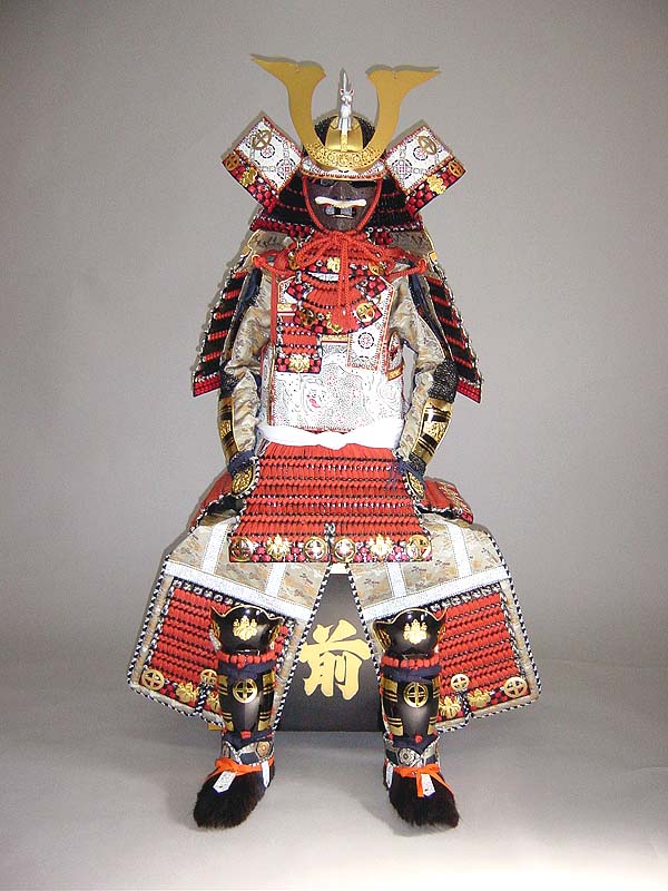 等身大赤備え鎧一式/赤塗龍文二枚胴独鈷文前立て兜/甲冑 鎧兜 着用可能