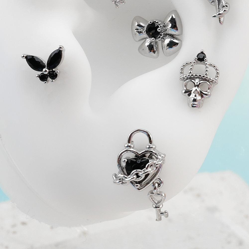 サージカル]ブラック キュービック (8Type) 16G/14G ボディピアス