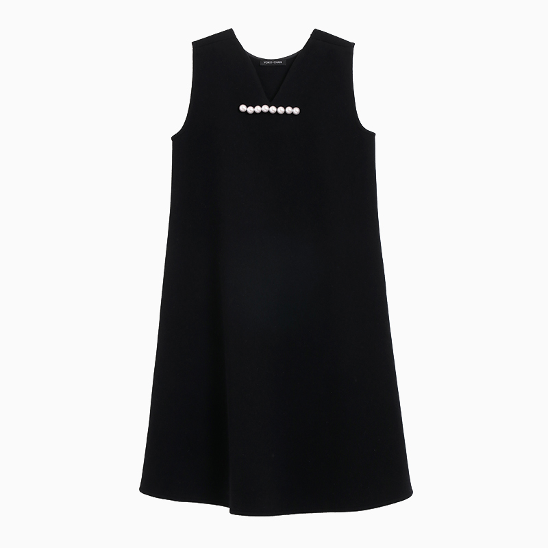 YOKO CHAN（ヨーコチャン）Vネックノースリーブワンピースドレス