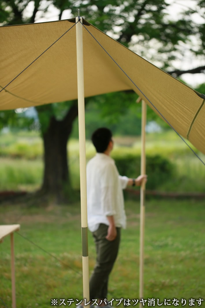 購入価格8万円 ウッド タープポール 6本 木製 真鍮 ビンテージ