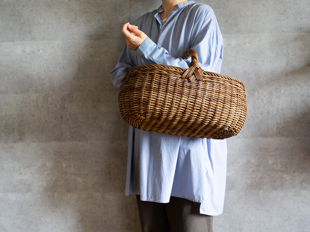 秋田県 あけび蔓細工 こだし編み カトラリーケース 秋田県 あけび蔓