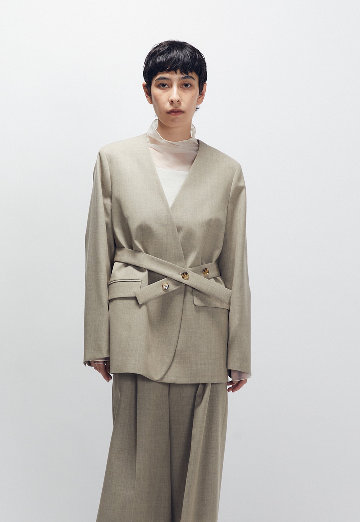 クリアーウールノーカラージャケット】｜1er Arrondissement（プルミエ