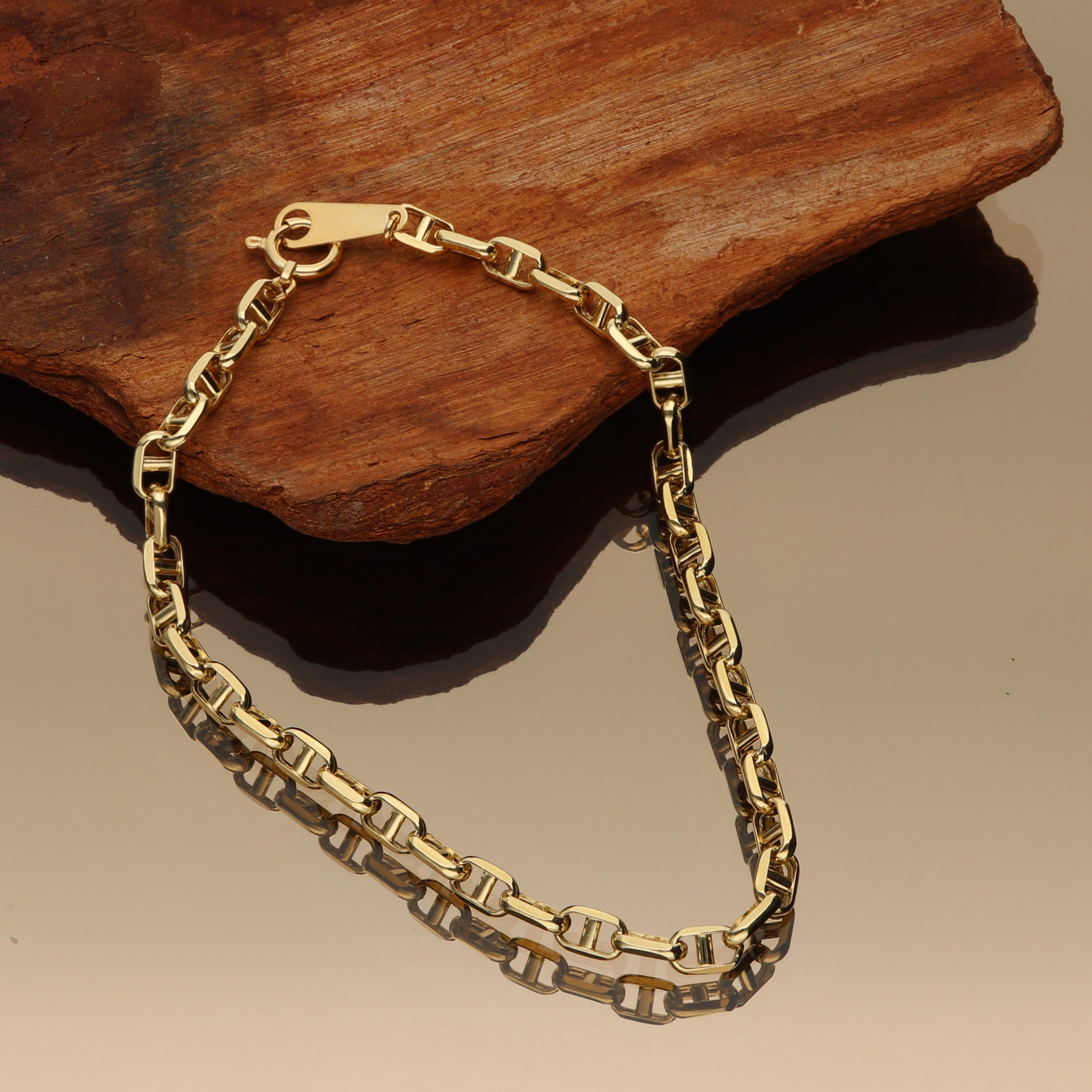 9月限定価格オーダー】K18 中空スカルチェーン ブレスレット｜GAUR-0005