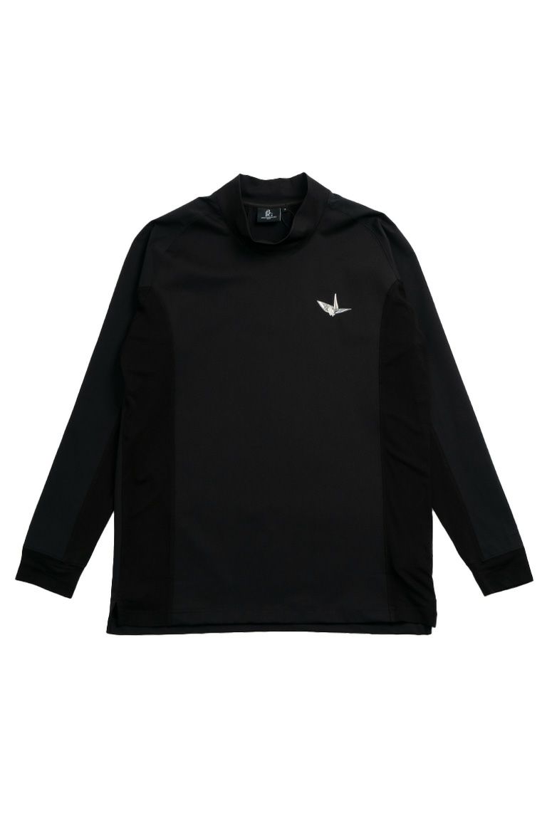 1PIU1UGUALE3⚫︎長袖モックシャツM/46ブラック upper-gate_ust-21046