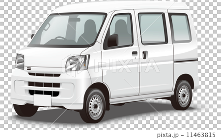 商用車イラスト 軽ワンボックス営業車 カラーリングベース リアルな軽