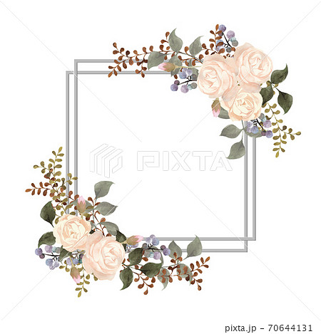 シックな白薔薇のフレームのイラスト素材 [70644131] - PIXTA