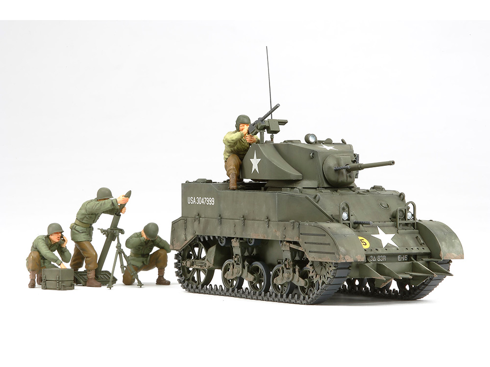 1/35 アメリカ軽戦車M5A1ヘッジホッグ 追撃作戦セット （人形4体付き