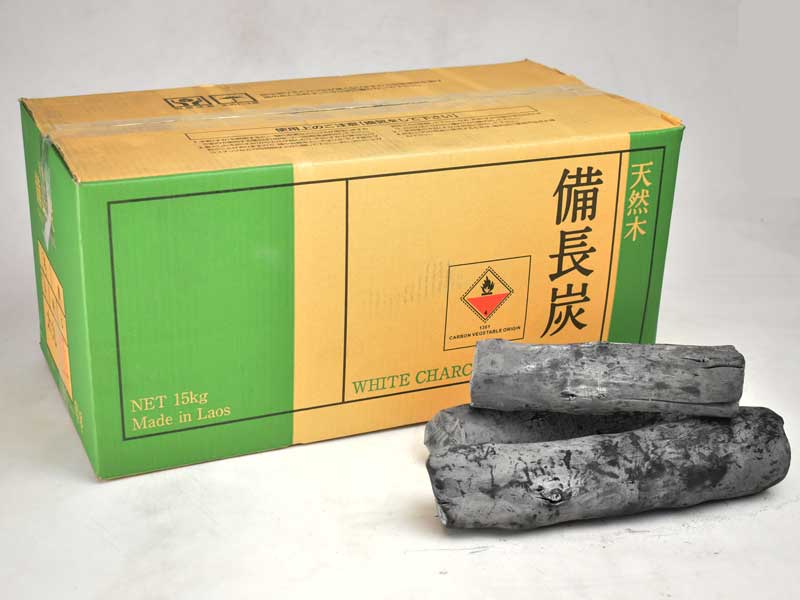 ラオス備長炭 太丸（特大）15kg | 業務用備長炭・オガ炭・木炭販売の