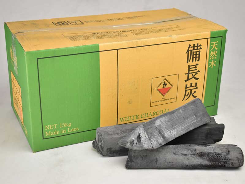 ラオス備長炭 太丸（特大）15kg | 業務用備長炭・オガ炭・木炭販売の