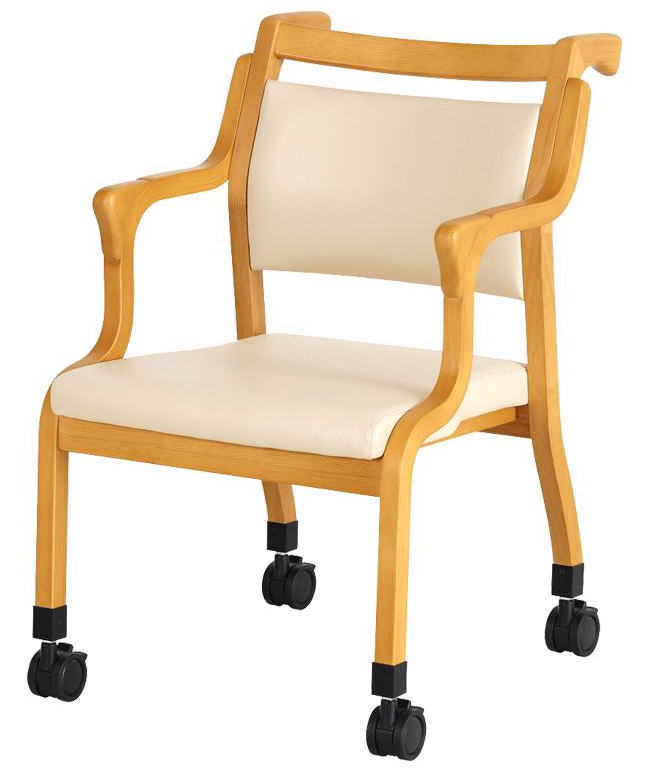 座面回転イス Care-111-RAC 介護福祉施設向け 三角グリップの付いたイス