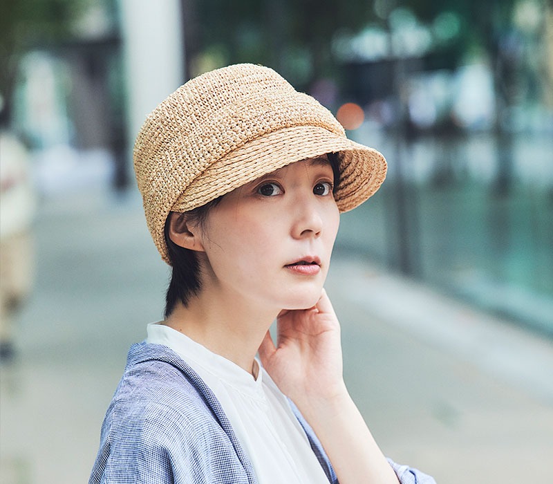 田中帽子店Mimi （ミミ）ラフィア キャスケット 57.5cm 婦人用帽子