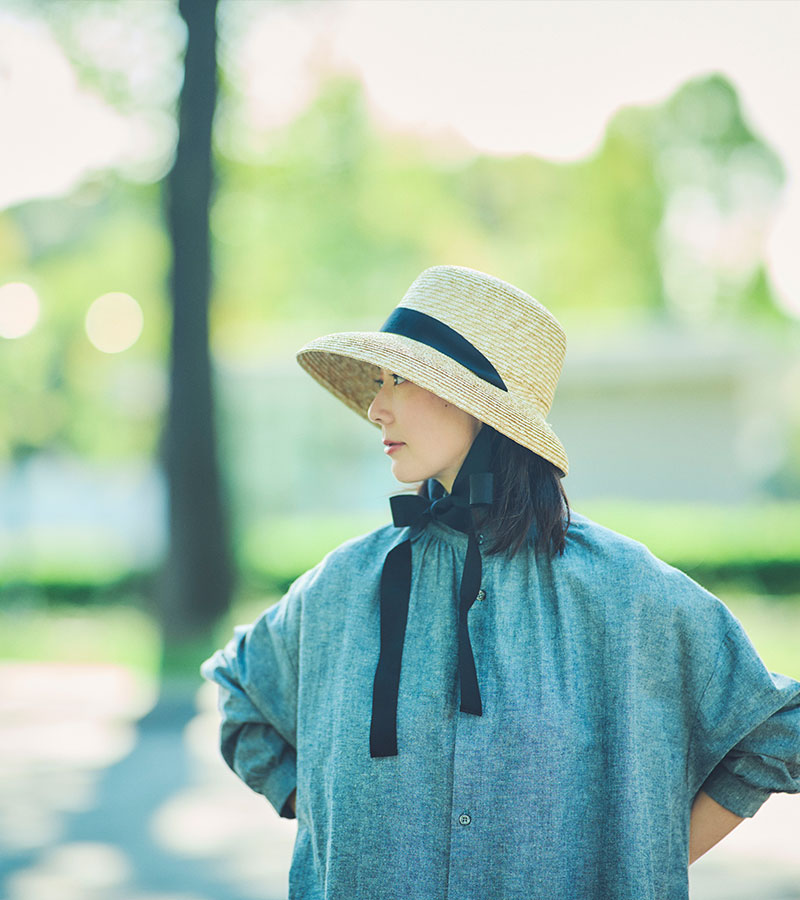 田中帽子店Bianka（ビアンカ）麦わら ロングリボン カサブランカ 婦人