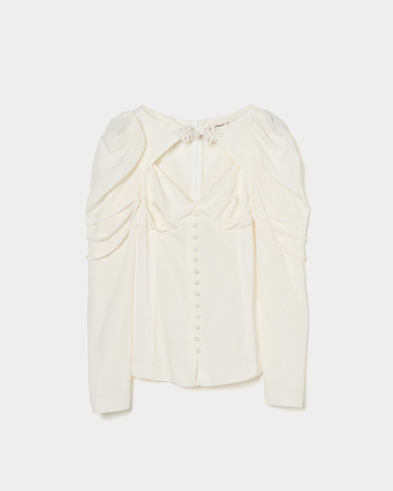 layered bra puff sleeve blouse White【stock】 – tanakadaisuke