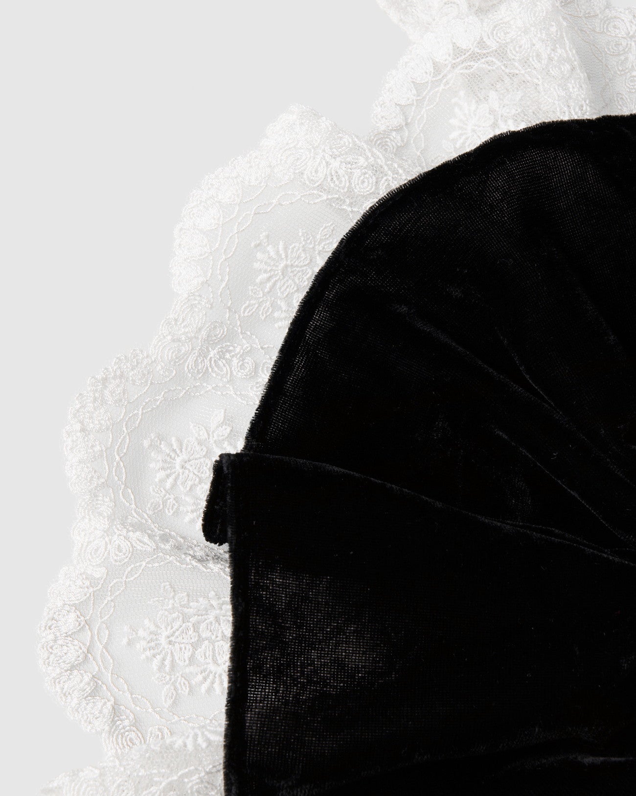 velour lace chou chou Black × White – tanakadaisuke