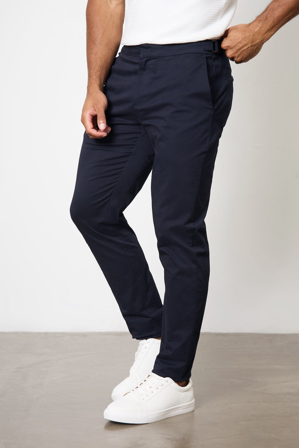 Smart Chino Side Adjuster Pants in Navy